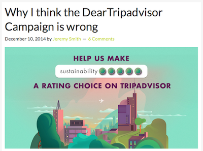 WTM Responsible Tourism Blog Dear TripAdvisor