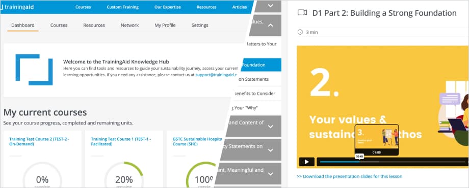 How to navigate the TrainingAid learning platform
